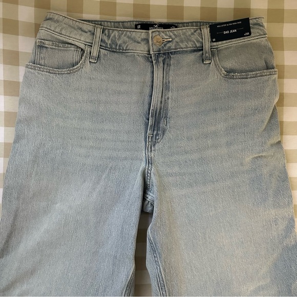 NWT Hollister Light Blue Vtg Stretch Ultra High Rise Dad Jeans Women’s Medium 6R - Picture 3 of 9